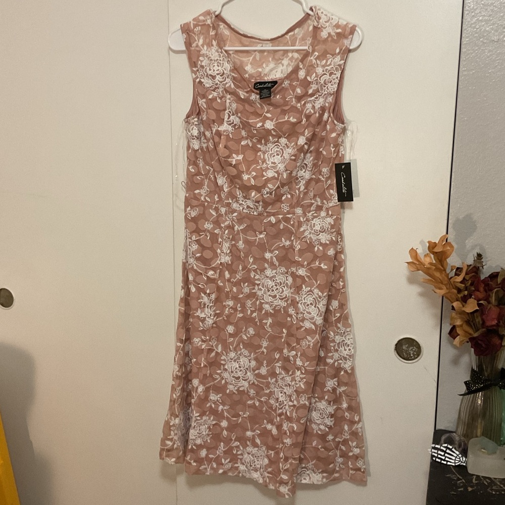 Candie's Pink and White Floral Midi Dress